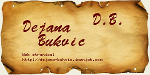 Dejana Bukvić vizit kartica